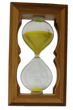 Часы песочные в бамбуке желтый песок 10 минут