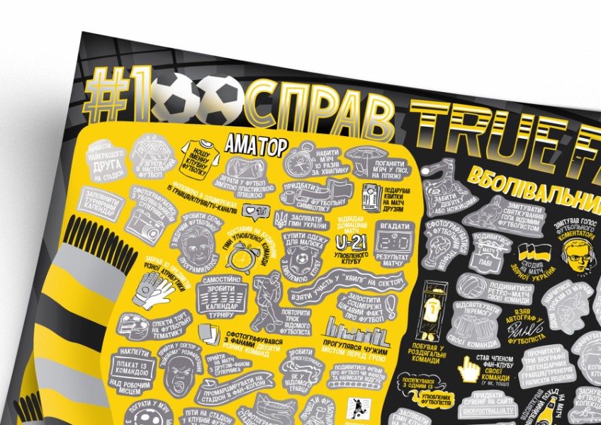 Скретч постер #100 ДРУКІВ TRUEFAN edition Скретч постер #100 ДРУКІВ TRUEFAN edition