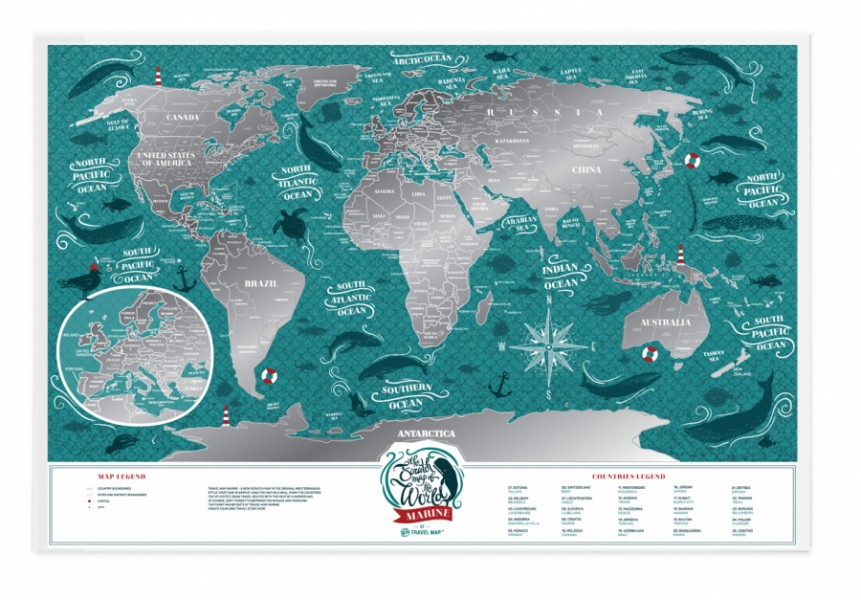 Скретч карта мира Travel Map Marine World Скретч карта мира Travel Map Marine World