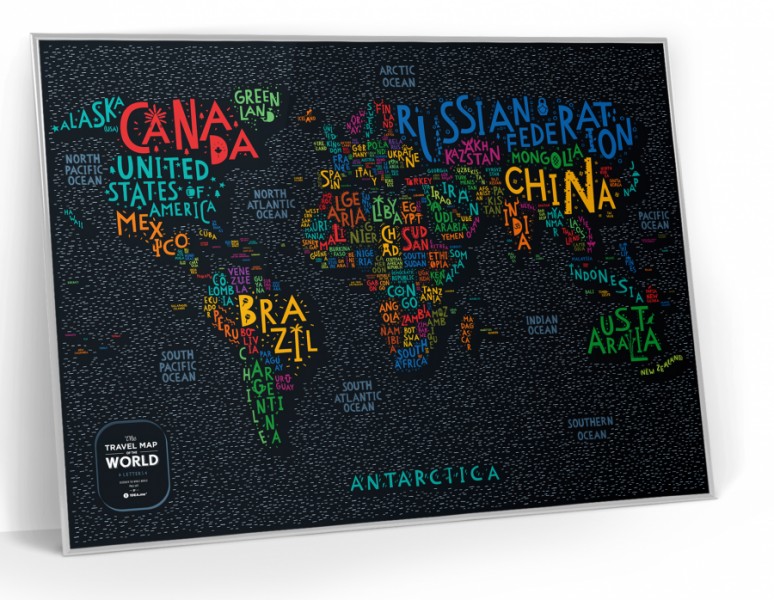 Скретч карта мира Travel Map LETTERS World Скретч карта мира Travel Map LETTERS World