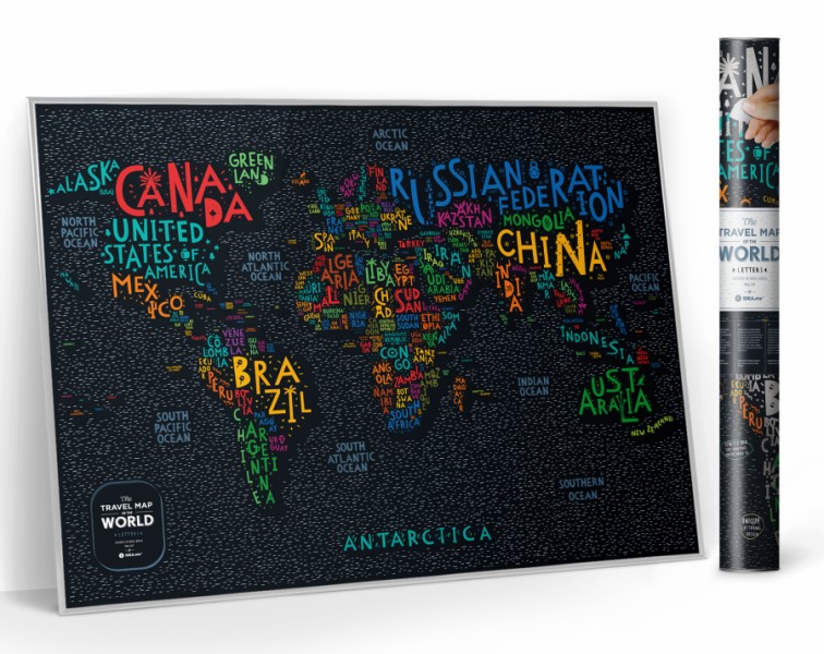    Travel Map LETTERS World 
