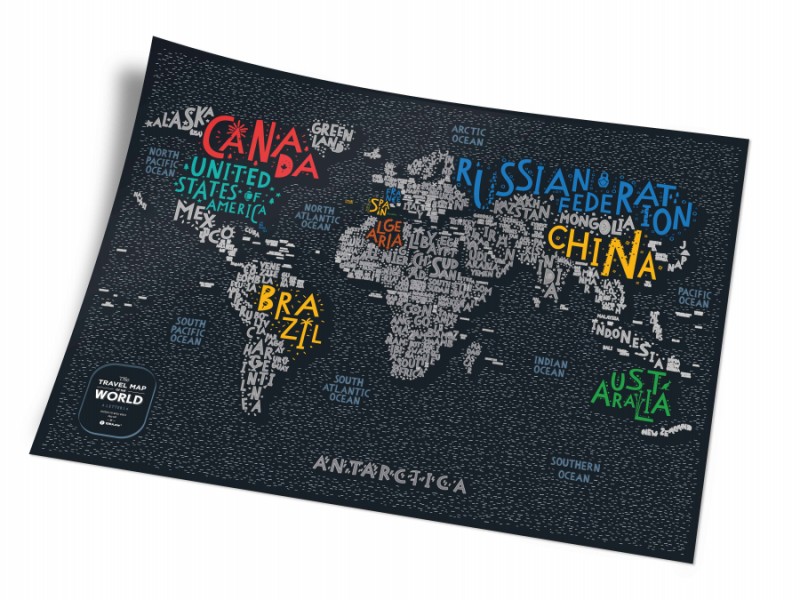 Скретч карта мира Travel Map LETTERS World Скретч карта мира Travel Map LETTERS World