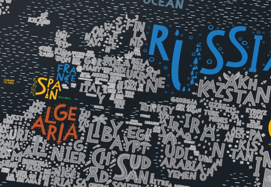    Travel Map LETTERS World 