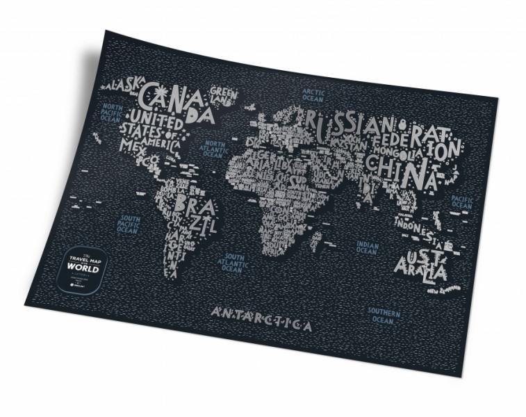 Скретч карта мира Travel Map LETTERS World Скретч карта мира Travel Map LETTERS World
