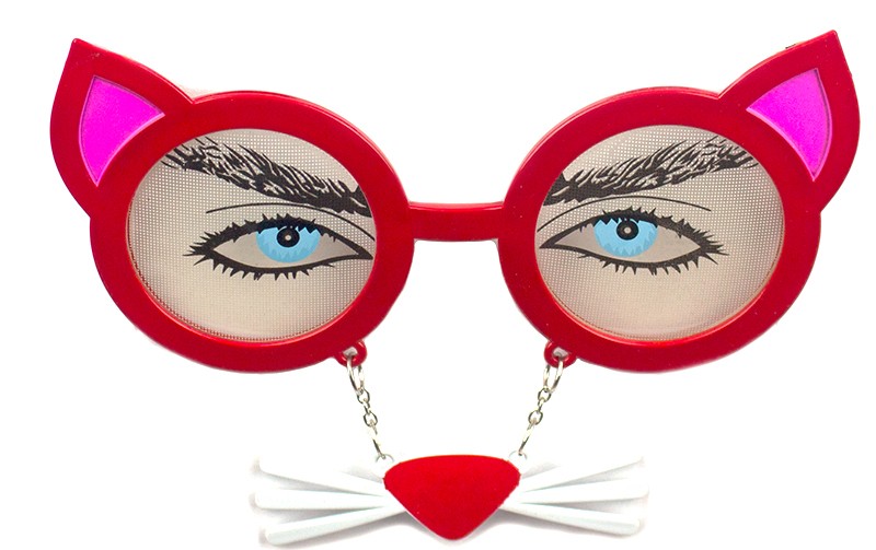 Очки - party с усами кошка Очки - party с усами кошка