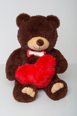 Ведмедик з серцем 110 см - коричневий Ведмедик з серцем 110 см - коричневий