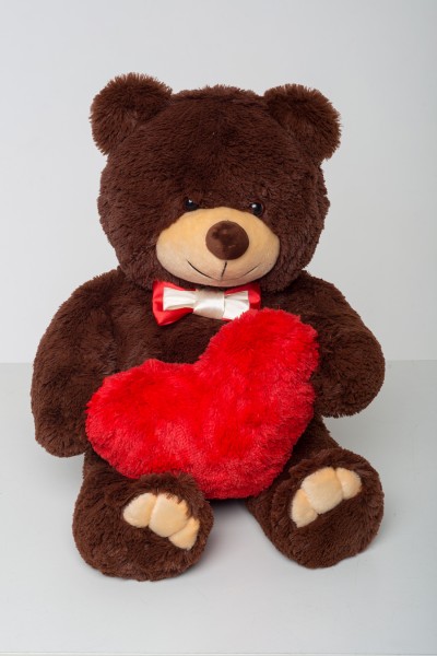 Ведмедик з серцем 110 см - коричневий Ведмедик з серцем 110 см - коричневий