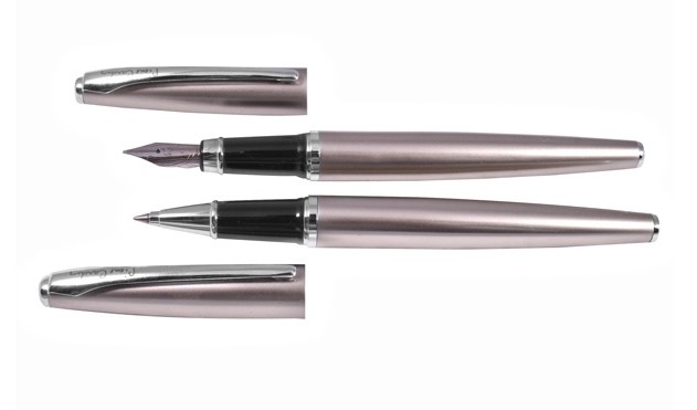 Комплект ручок (кулькова + перо) Pierre Cardin, колір корпусу бежево-золотистий металік Комплект ручок (кулькова + перо) Pierre Cardin, колір корпусу бежево-золотистий металік