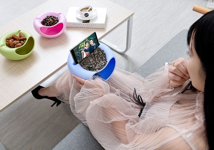 Миска для насіння, фруктів із підставкою Блакитна Миска для насіння, фруктів із підставкою Блакитна