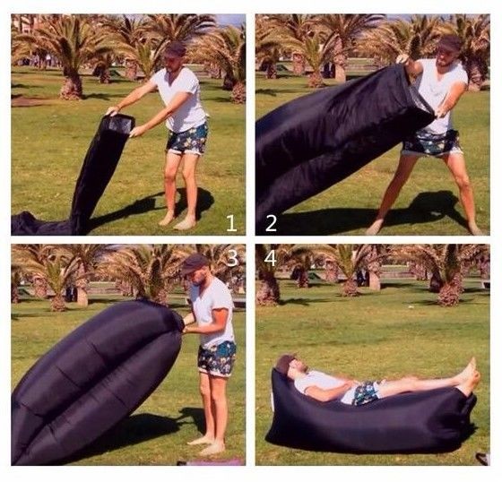 Надувное кресло Лежак Черный Надувное кресло Лежак Черный