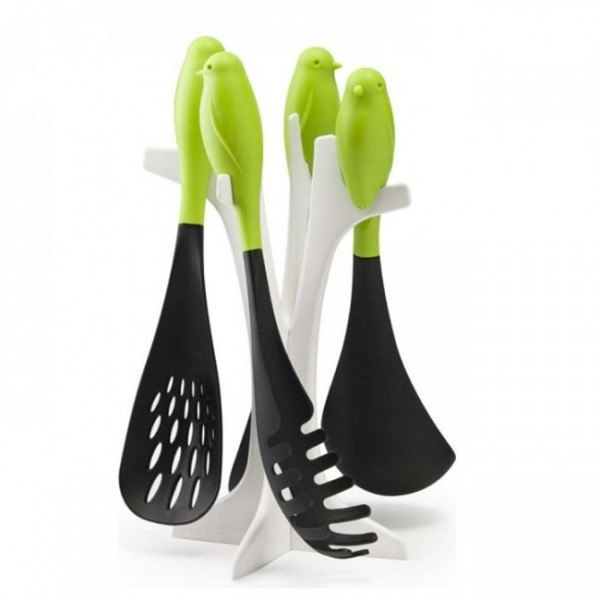 Набір кухонного приладдя Sparrow Serving Set Qualy Зелений Набір кухонного приладдя Sparrow Serving Set Qualy Зелений