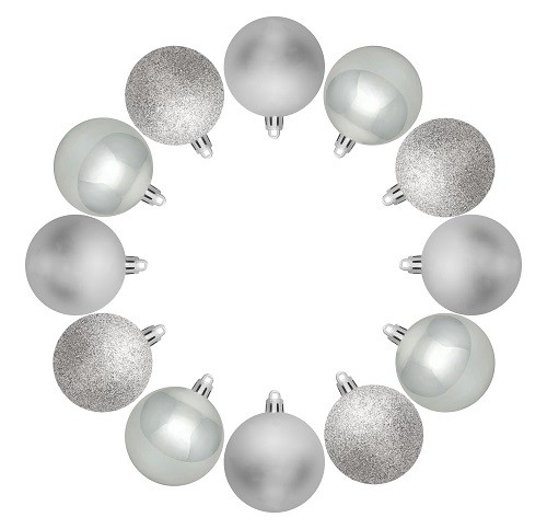 Елочные шарики House of Seasons комплект 12 шт, цвет серый Елочные шарики House of Seasons комплект 12 шт, цвет серый
