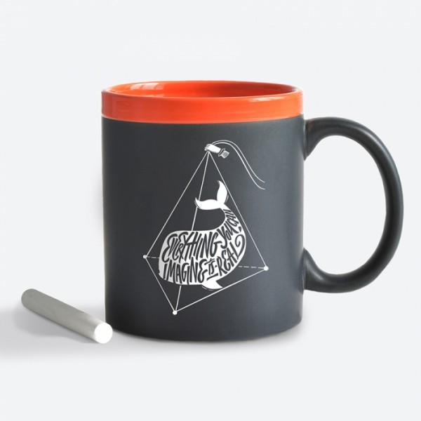 Чашка EVERYTHING YOU CAN IMAGINE IS REAL. ORANGE. Чашка EVERYTHING YOU CAN IMAGINE IS REAL. ORANGE.