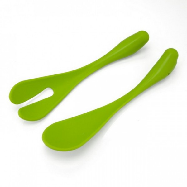 Салатниця з ложками для сервірування Sparrow Qualy Зелена Салатниця з ложками для сервірування Sparrow Qualy Зелена