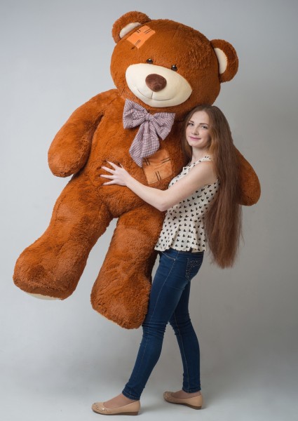 Плюшевий ведмедик Mister Medved з латками Карамель 2 метри Плюшевий ведмедик Mister Medved з латками Карамель 2 метри