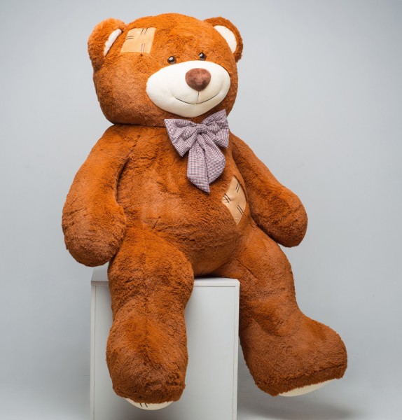 Плюшевий ведмедик Mister Medved з латками Карамель 2 метри Плюшевий ведмедик Mister Medved з латками Карамель 2 метри