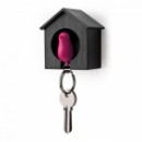 Ключница настенная и брелок для ключей Sparrow Qualy Черный / Розовый