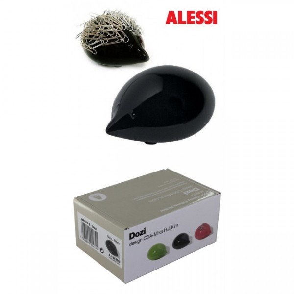 Магнітний тримач скріпок та шпильок Dozi Alessi Чорний Магнітний тримач скріпок та шпильок Dozi Alessi Чорний