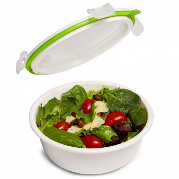 Ланч бокс круглий великий Black+Blum Білий / Зелений Ланч бокс круглий великий Black+Blum Білий / Зелений