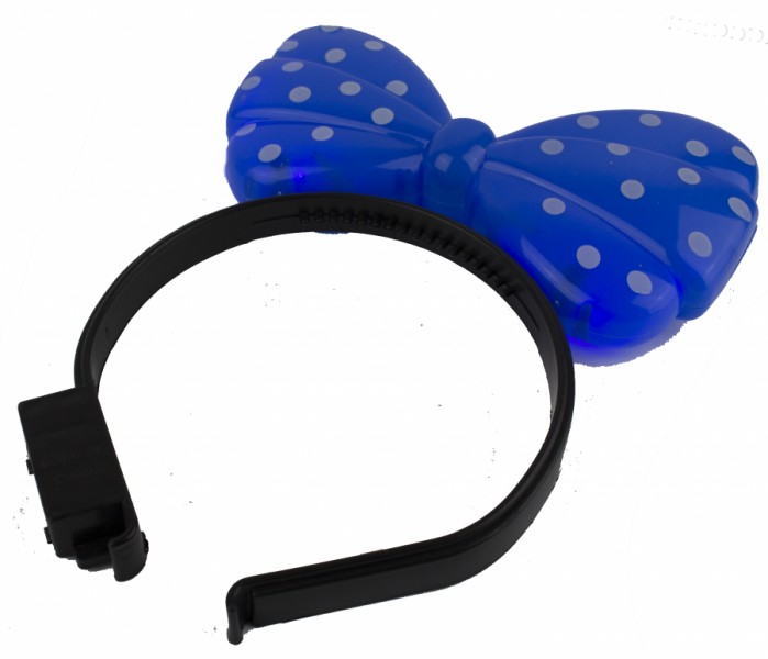 Обруч-бантик синий светящийся мигающий Обруч-бантик синий светящийся мигающий