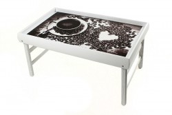 Столик для сніданку в ліжко " Кава та чашка " . Столик для сніданку в ліжко " Кава та чашка " .