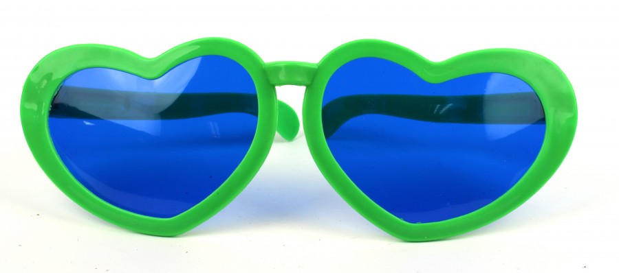 Окуляри для вечірки Серця зелені Окуляри для вечірки Серця зелені