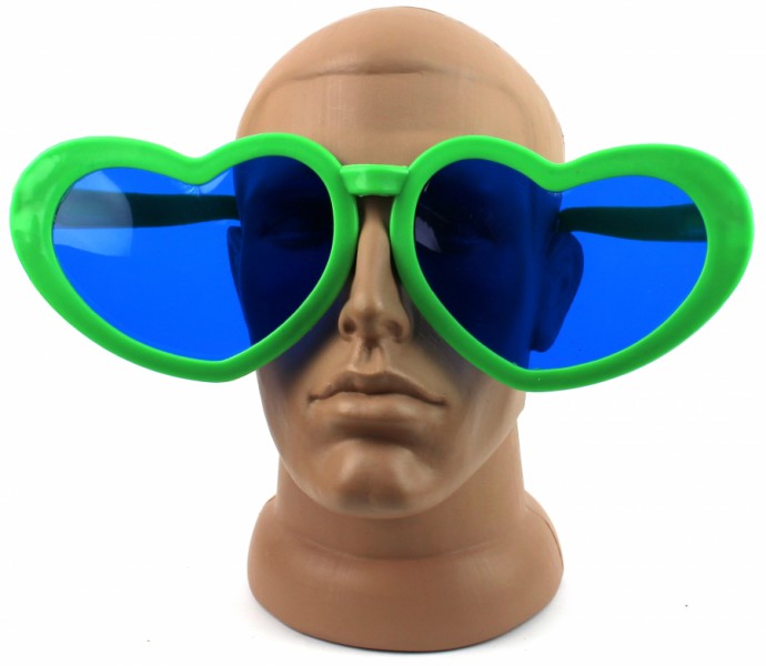 Окуляри для вечірки Серця зелені Окуляри для вечірки Серця зелені