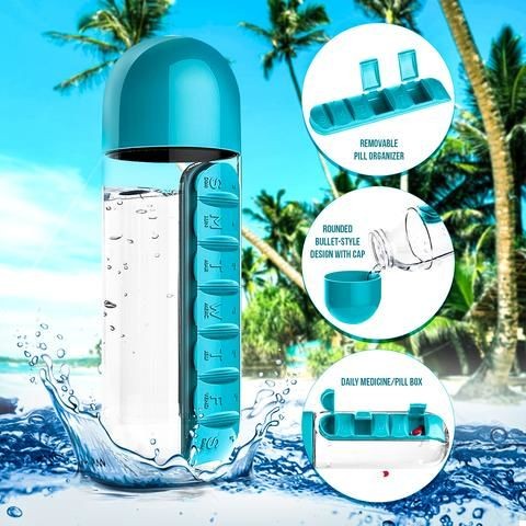 Пляшка для води Pill Vitamin Water Bottle Yellow Пляшка для води Pill Vitamin Water Bottle Yellow