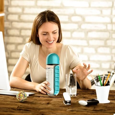 Пляшка для води Pill Vitamin Water Bottle Yellow Пляшка для води Pill Vitamin Water Bottle Yellow