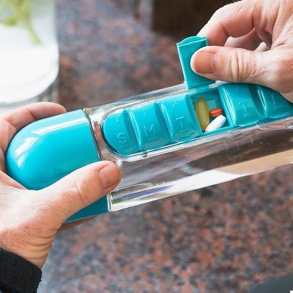 Пляшка для води Pill Vitamin Water Bottle Yellow Пляшка для води Pill Vitamin Water Bottle Yellow