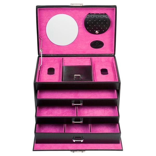 Скринька для прикрас, 9 Black, чорний/рожевий Скринька для прикрас, 9 Black, чорний/рожевий