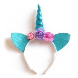 Ушки Единорога на ободке голубые Ушки Единорога на ободке голубые