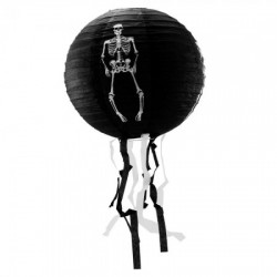 Декор подвесной черный со скелетом средний 