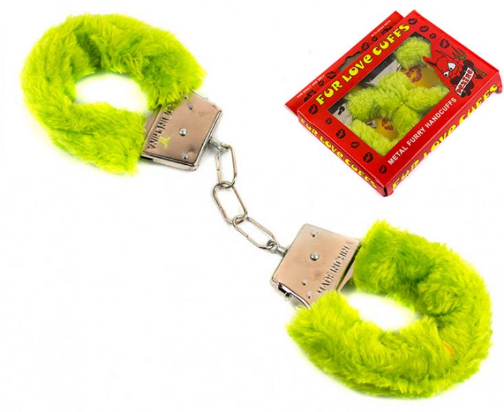 Наручники з хутром , салатові Наручники з хутром , салатові