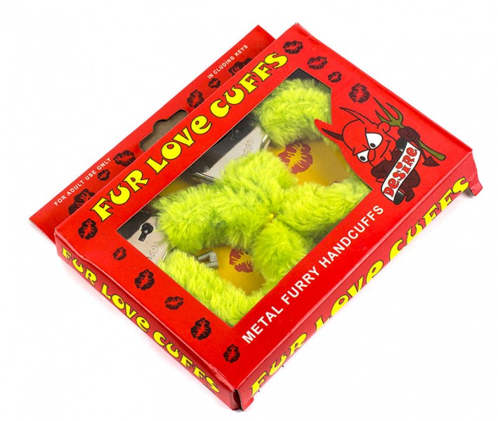Наручники з хутром , салатові Наручники з хутром , салатові