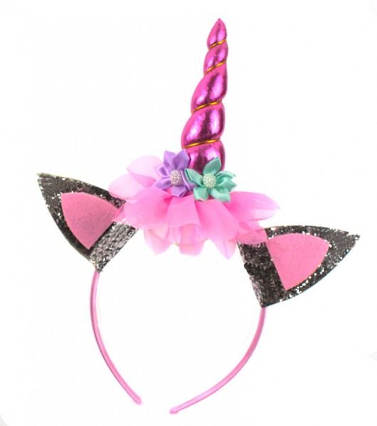 Обруч Единорог с цветочками розовый Обруч Единорог с цветочками розовый