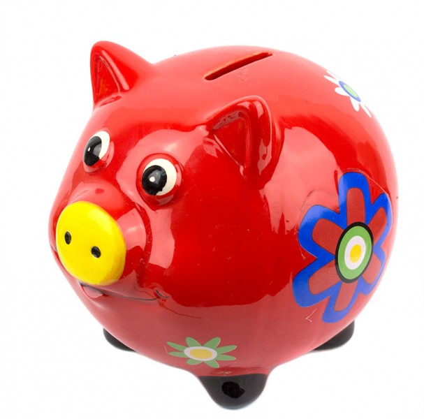 Скарбничка Свин 10 см червоний . Скарбничка Свин 10 см червоний .