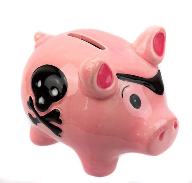 Скарбничка Свинка пірат рожева . Скарбничка Свинка пірат рожева .
