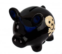 Скарбничка Порося пірат чорна . Скарбничка Порося пірат чорна .