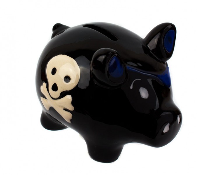 Скарбничка Порося пірат чорна . Скарбничка Порося пірат чорна .