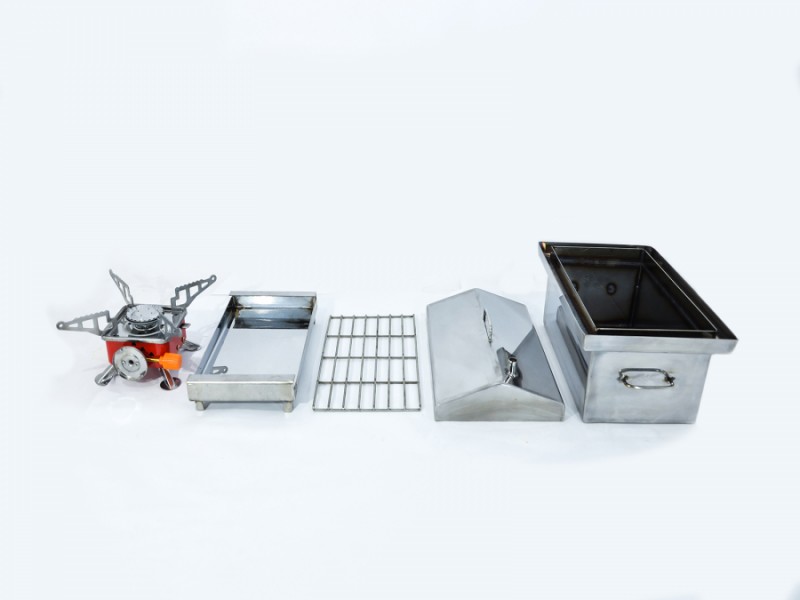 Коптильня для туристів у комплекті з газовою пічкою Коптильня для туристів у комплекті з газовою пічкою