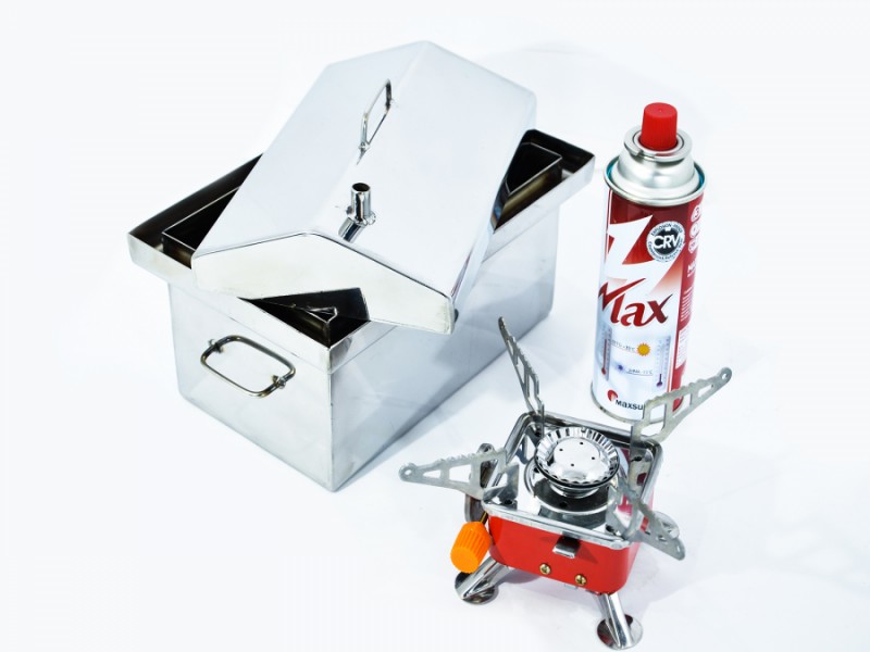 Коптильня для туристів у комплекті з газовою пічкою Коптильня для туристів у комплекті з газовою пічкою