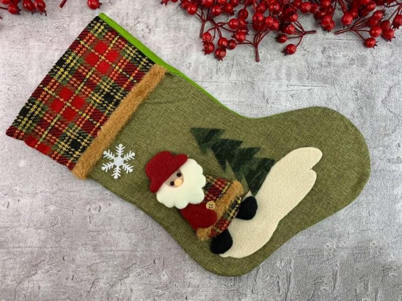 Рождественский носок Christmas sock зеленый Рождественский носок Christmas sock зеленый