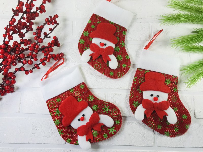 Новорічний Чобіт Сніговик Новорічний Чобіт Сніговик