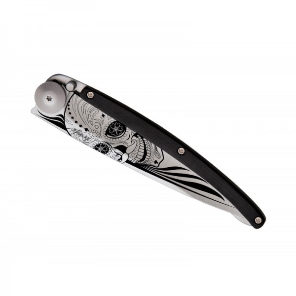Ніж Deejo Tattoo Wood 37 g, Ebony, Latino Skull . Ніж Deejo Tattoo Wood 37 g, Ebony, Latino Skull .