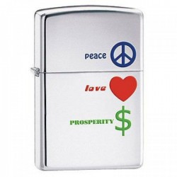 Бензинова запальничка Zippo Peace Love Prosperity Світ, кохання, процвітання 24714 Бензинова запальничка Zippo Peace Love Prosperity Світ, кохання, процвітання 24714