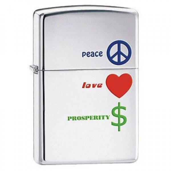 Бензинова запальничка Zippo Peace Love Prosperity Світ, кохання, процвітання 24714 Бензинова запальничка Zippo Peace Love Prosperity Світ, кохання, процвітання 24714