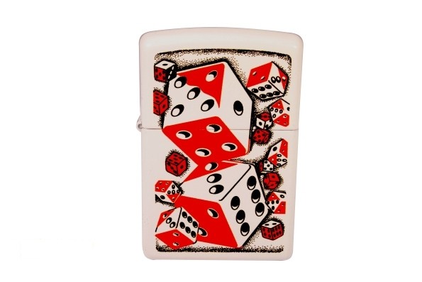 Запальничка Zippo 28031 Dicey, White Matte Запальничка Zippo 28031 Dicey, White Matte