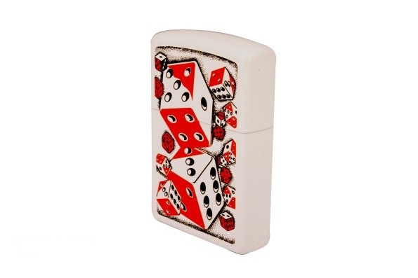 Запальничка Zippo 28031 Dicey, White Matte Запальничка Zippo 28031 Dicey, White Matte