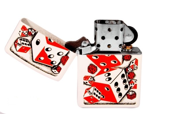 Запальничка Zippo 28031 Dicey, White Matte Запальничка Zippo 28031 Dicey, White Matte